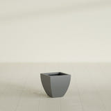 Lima Tapered Square Planter in Matte Gunmetal, 12", shown empty