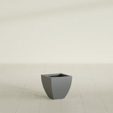 Lima Tapered Square Planter in Matte Gunmetal, 12", shown empty