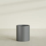 Rio Grande Cylinder Planter in Matte Gunmetal, 18"D × 20"H, shown empty