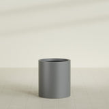 Rio Grande Cylinder Planter in Matte Gunmetal, 18"D × 20"H, shown empty