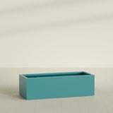 Torino Wide Rectangular Planter in Satin Seafoam Green, 60"L × 24"D × 18"H, shown empty