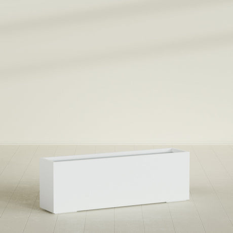 Tolga Rectangular Planter in Matte Bright White, 72"L × 16"D × 24"H, shown empty