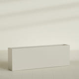 Hollywood Narrow Rectangular Planter in Satin Beige, 72"L × 12"D × 24"H, shown empty