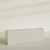 Hollywood Narrow Rectangular Planter in Satin Beige, 72"L × 12"D × 24"H, shown empty