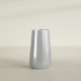 Saigon Tapered Round Planter in Metallic Silver, 16"D × 36"H, shown empty