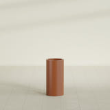 Corry Cylinder Planter in Matte Terra Cotta, 10"D × 20"H, shown empty