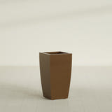 Toulan Tapered Square Planter in Metallic Bronze, 16"W × 30"H, shown empty