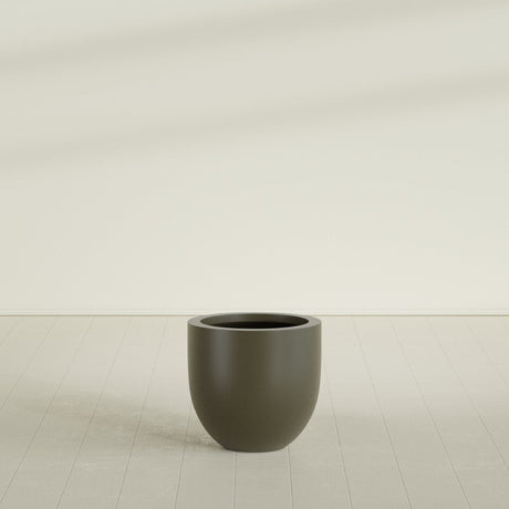Alzira Bowl Planter in Matte Bronze, 23"D × 22"H, shown empty
