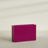 Delray Rectangular Planter in Gloss Eggplant, 48"L × 12"D × 32"H, shown empty