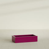 Antwerp Rectangular Planter in Gloss Eggplant, 48"L × 24"D × 12"H, shown empty