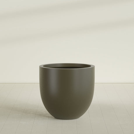 Alzira Bowl Planter in Matte Bronze, 36"D × 34"H, shown empty