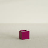 Montroy Cube Planter in Gloss Eggplant, 12", shown empty