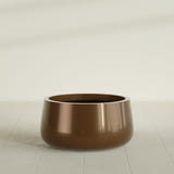 Short Hayden Bowl Planter in Metallic Bronze, 20"D × 10"H, shown empty