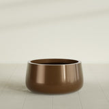 Short Hayden Bowl Planter in Metallic Bronze, 20"D × 10"H, shown empty