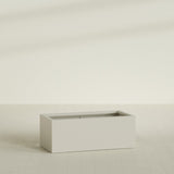 Torino Wide Rectangular Planter in Satin Beige, 48"L × 24"D × 18"H, shown empty
