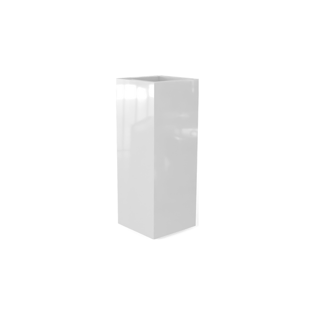 Delray corner fiberglass planter in Gloss Bright White