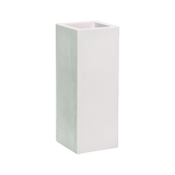 Delray corner fiberglass planter in Gloss Bright White, 12 × 12 × 32 in, studio render