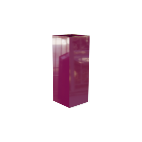 Delray corner fiberglass planter in Gloss Eggplant