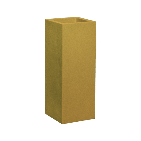 Delray corner fiberglass planter in Gloss Metallic Gold, 12 × 12 × 32 in, studio render