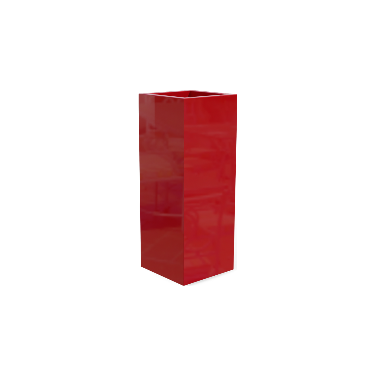 Delray corner fiberglass planter in Gloss Red