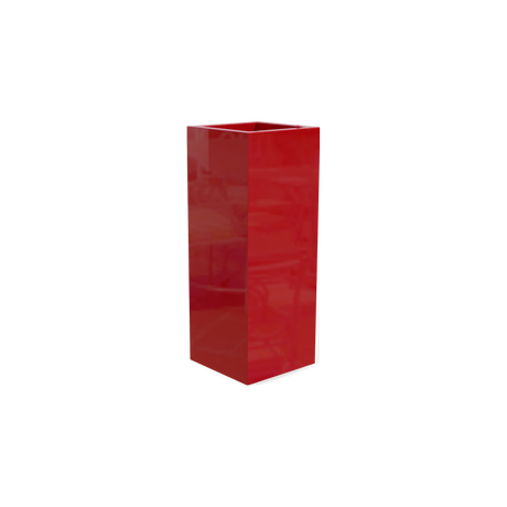 Delray corner fiberglass planter in Gloss Red