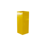Delray corner fiberglass planter in Gloss Saffron