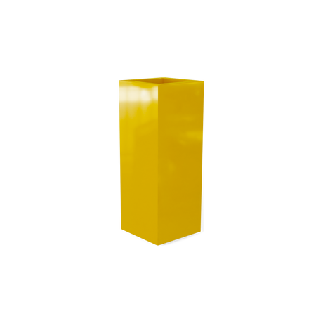 Delray corner fiberglass planter in Gloss Saffron