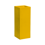 Delray corner fiberglass planter in Gloss Saffron, 12 × 12 × 32 in, studio render