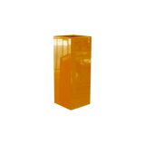 Delray corner fiberglass planter in Gloss Tangerine