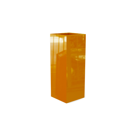 Delray corner fiberglass planter in Gloss Tangerine