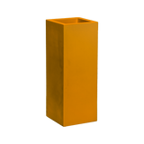 Delray corner fiberglass planter in Gloss Tangerine, 12 × 12 × 32 in, studio render