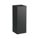 Delray corner fiberglass planter in Matte Black, 12 × 12 × 32 in, studio render