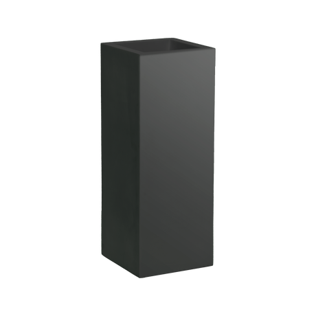 Delray corner fiberglass planter in Matte Black, 12 × 12 × 32 in, studio render