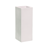 Delray corner fiberglass planter in Matte Bright White, 12 × 12 × 32 in, studio render