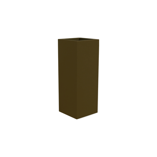 Delray corner fiberglass planter in Matte Bronze