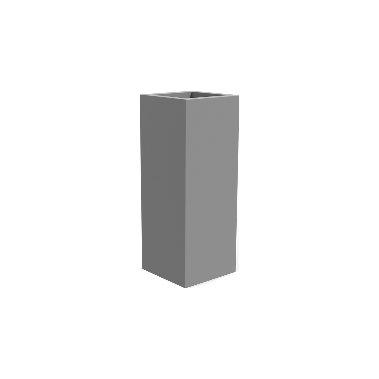 Delray corner fiberglass planter in Matte Cement Grey