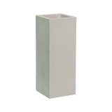 Delray corner fiberglass planter in Matte Cement Grey, 12 × 12 × 32 in, studio render