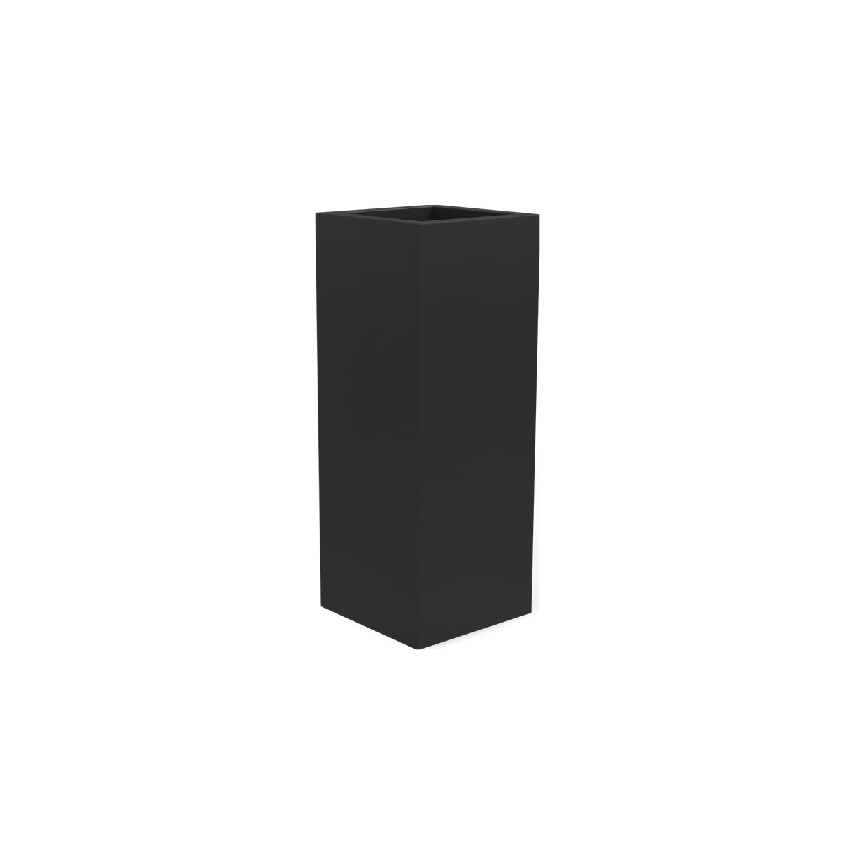 Delray corner fiberglass planter in Matte Charcoal