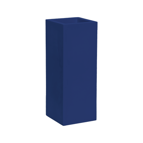 Delray corner fiberglass planter in Matte Cobalt Blue, 12 × 12 × 32 in, studio render