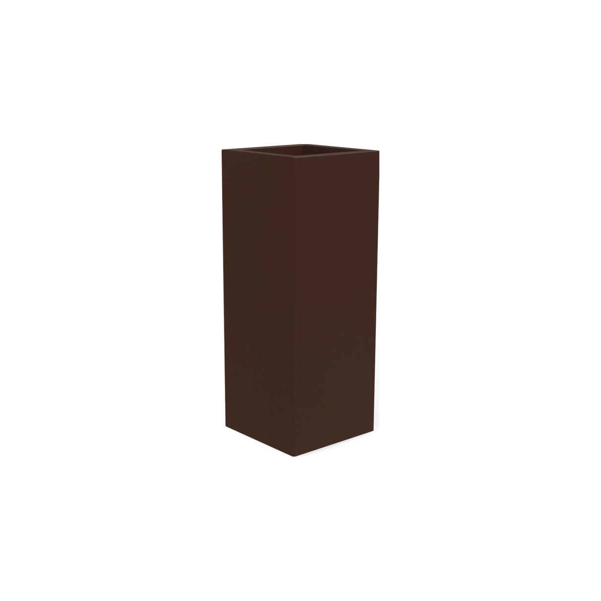 Delray corner fiberglass planter in Matte Dark Brown
