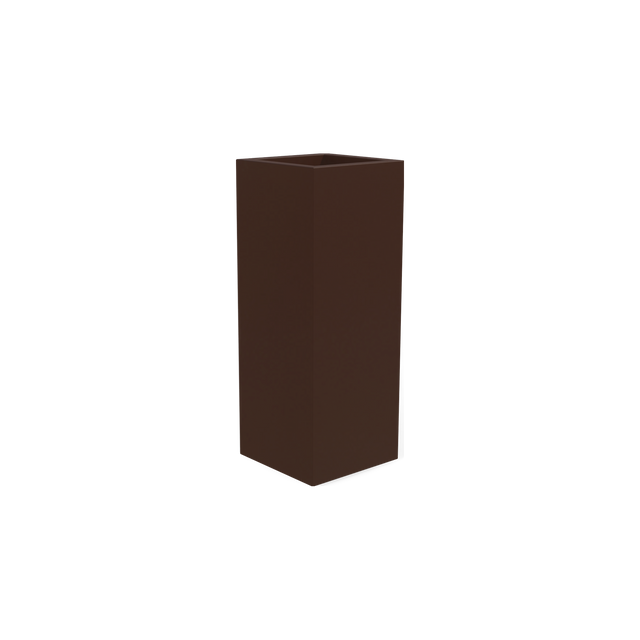 Delray corner fiberglass planter in Matte Dark Brown