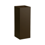 Delray corner fiberglass planter in Matte Dark Brown, 12 × 12 × 32 in, studio render