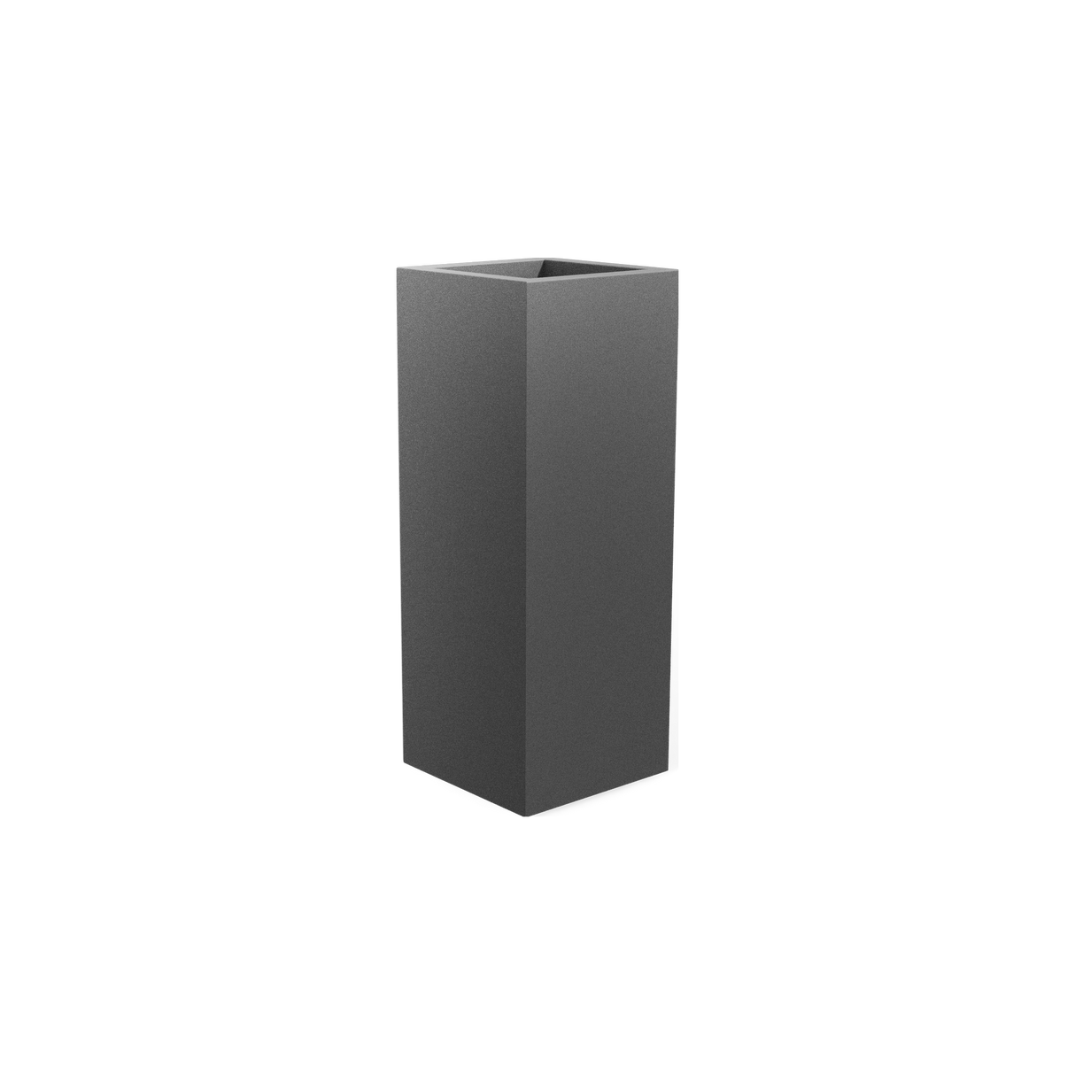 Delray corner fiberglass planter in Matte Gunmetal
