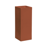 Delray corner fiberglass planter in Matte Terra Cotta, 12 × 12 × 32 in, studio render