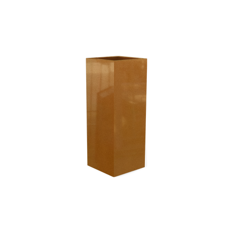 Delray corner fiberglass planter in Metallic Bronze