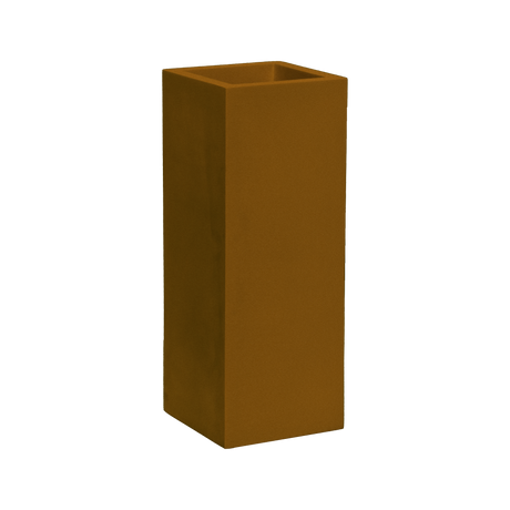 Delray corner fiberglass planter in Metallic Bronze, 12 × 12 × 32 in, studio render