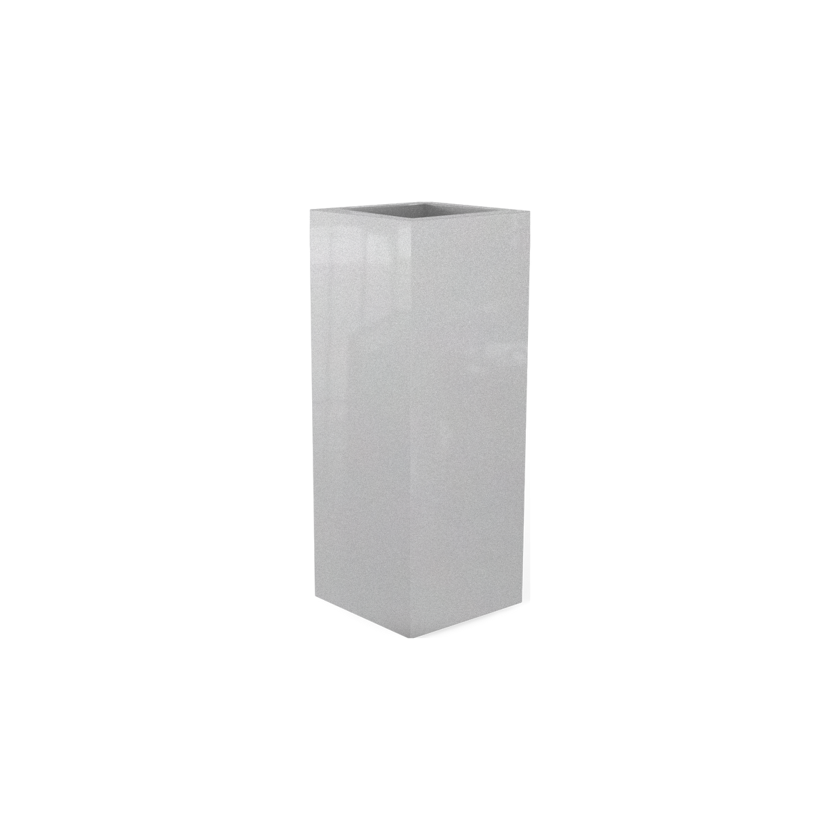 Delray corner fiberglass planter in Metallic Silver