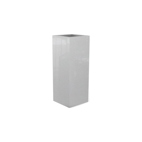 Delray corner fiberglass planter in Metallic Silver