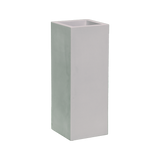 Delray corner fiberglass planter in Metallic Silver, 12 × 12 × 32 in, studio render