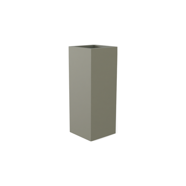 Delray corner fiberglass planter in Satin Beige